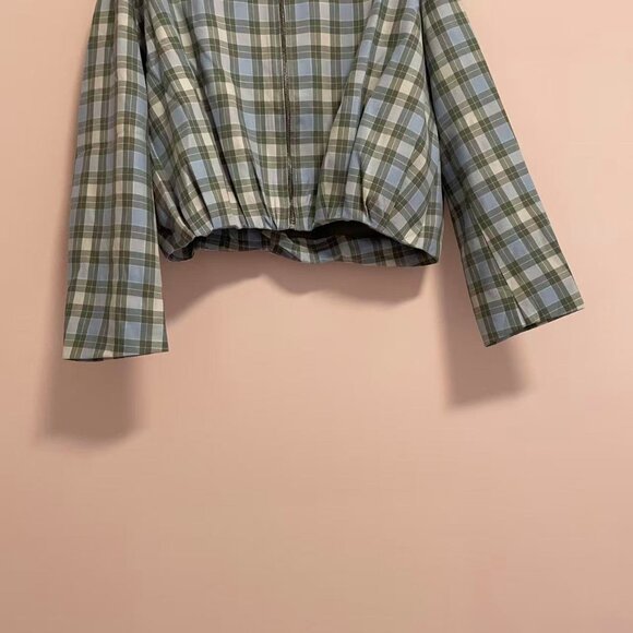 Checked draped jacket - Picture 8 of 14